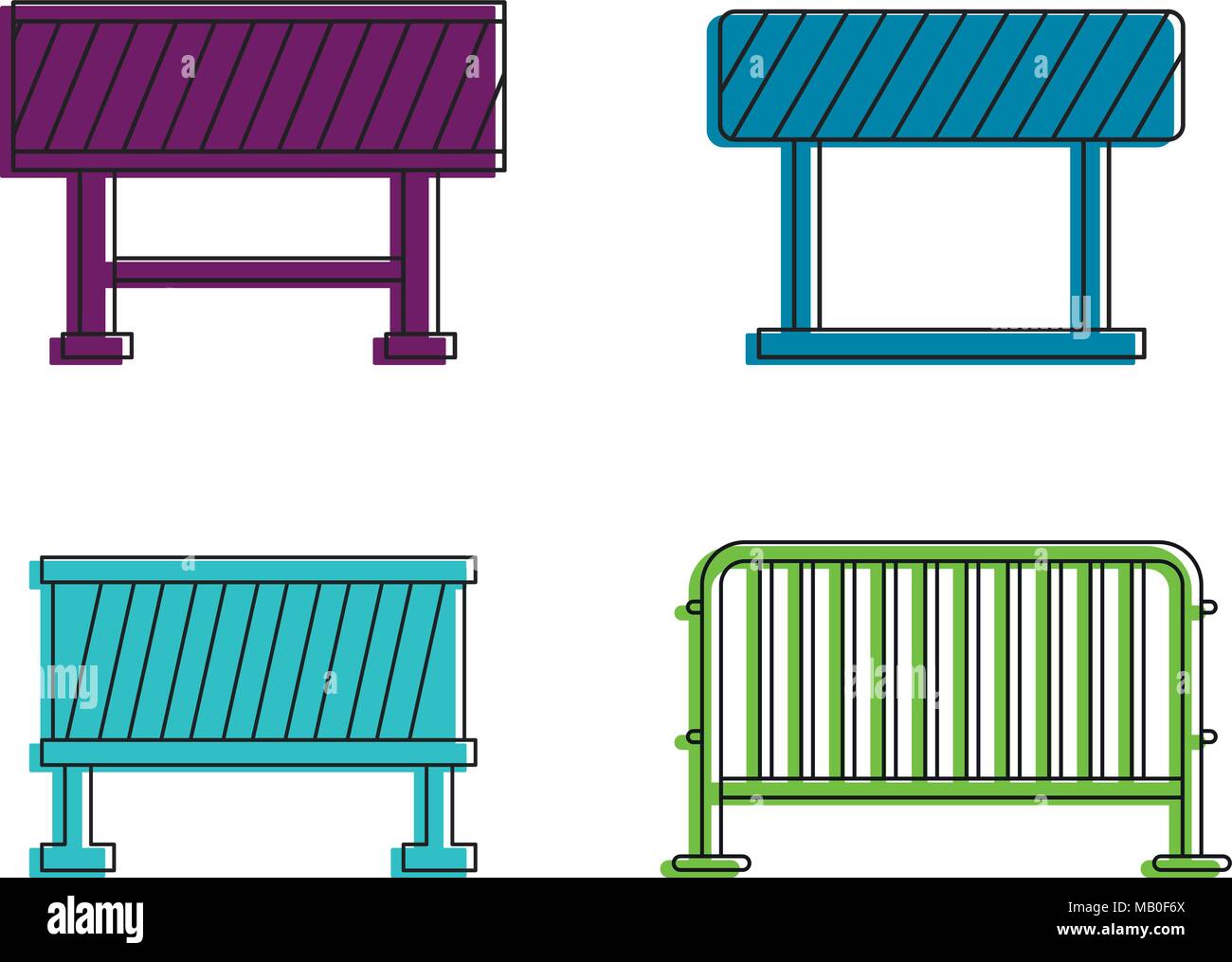 Road barrier icon set, color outline style Stock Vector Image & Art - Alamy