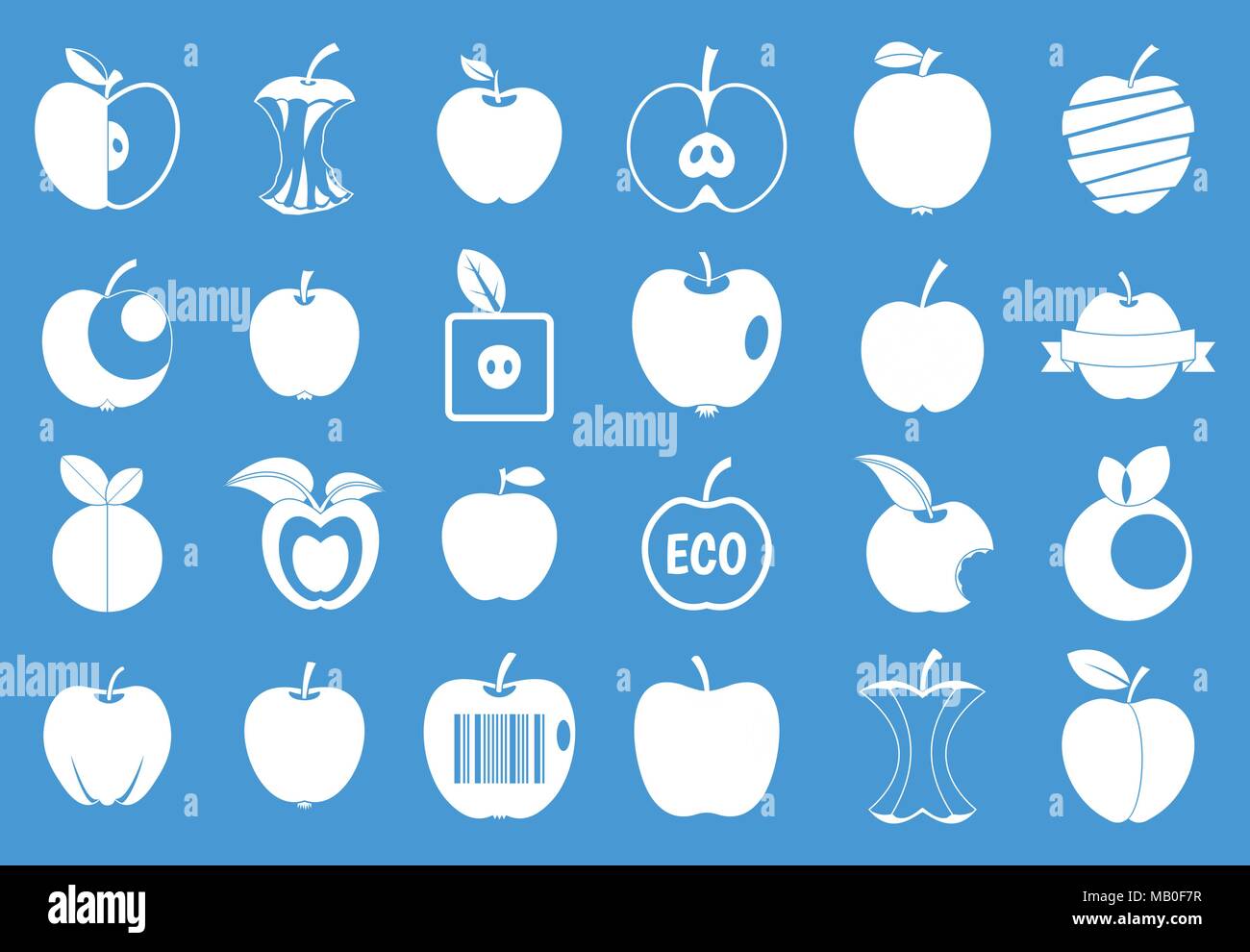 Different apple icon blue set vector Stock Vector Image & Art - Alamy