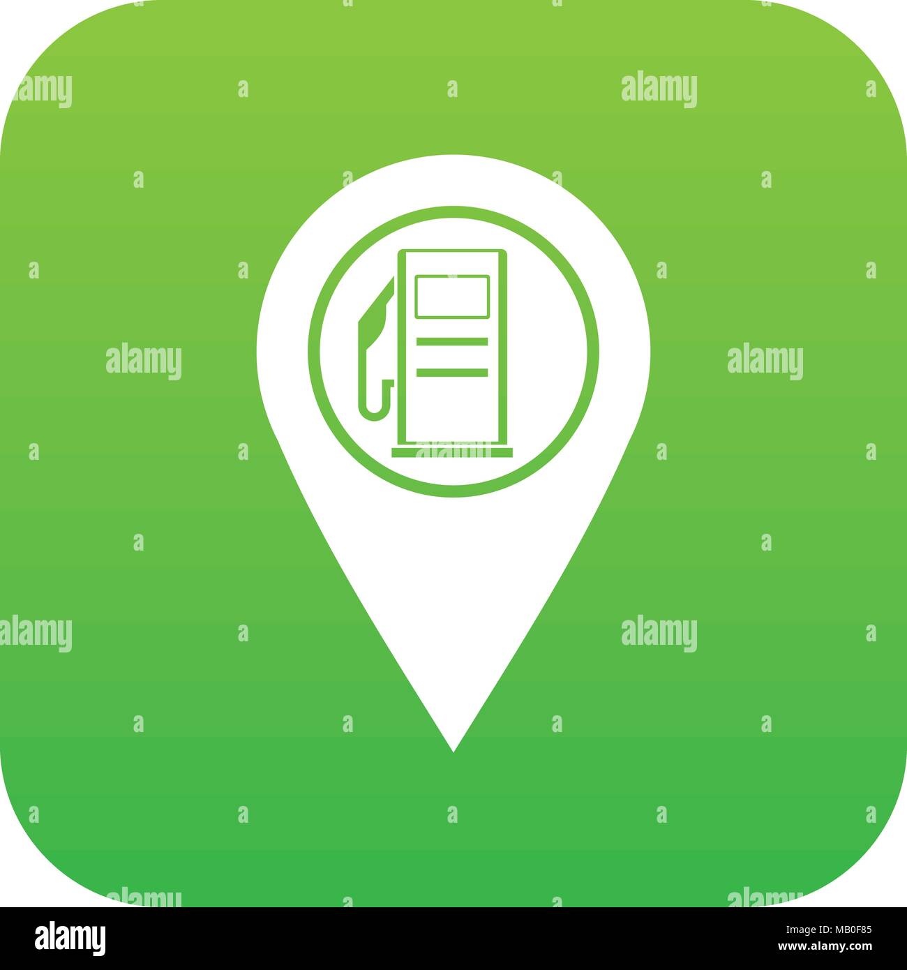 Map pointer with gas station symbol icon digital green Stock Vector ...