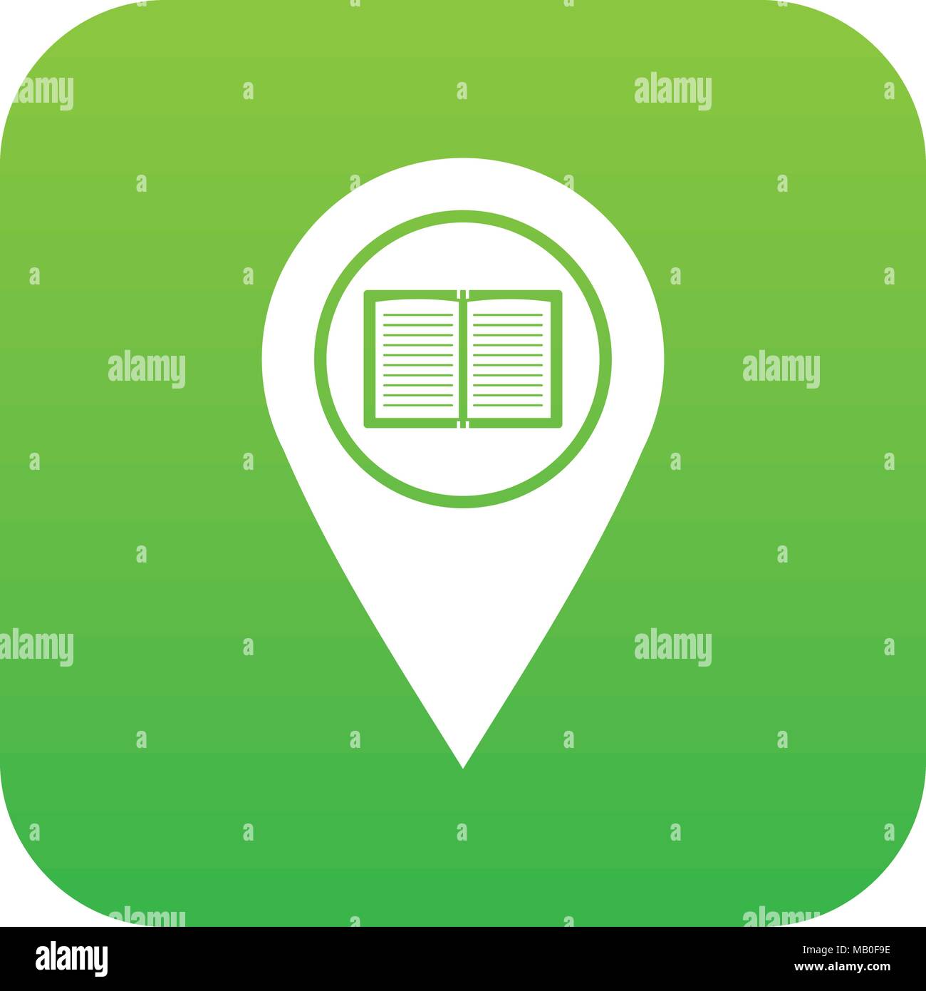 Map pointer with book icon digital green Stock Vector Image & Art - Alamy