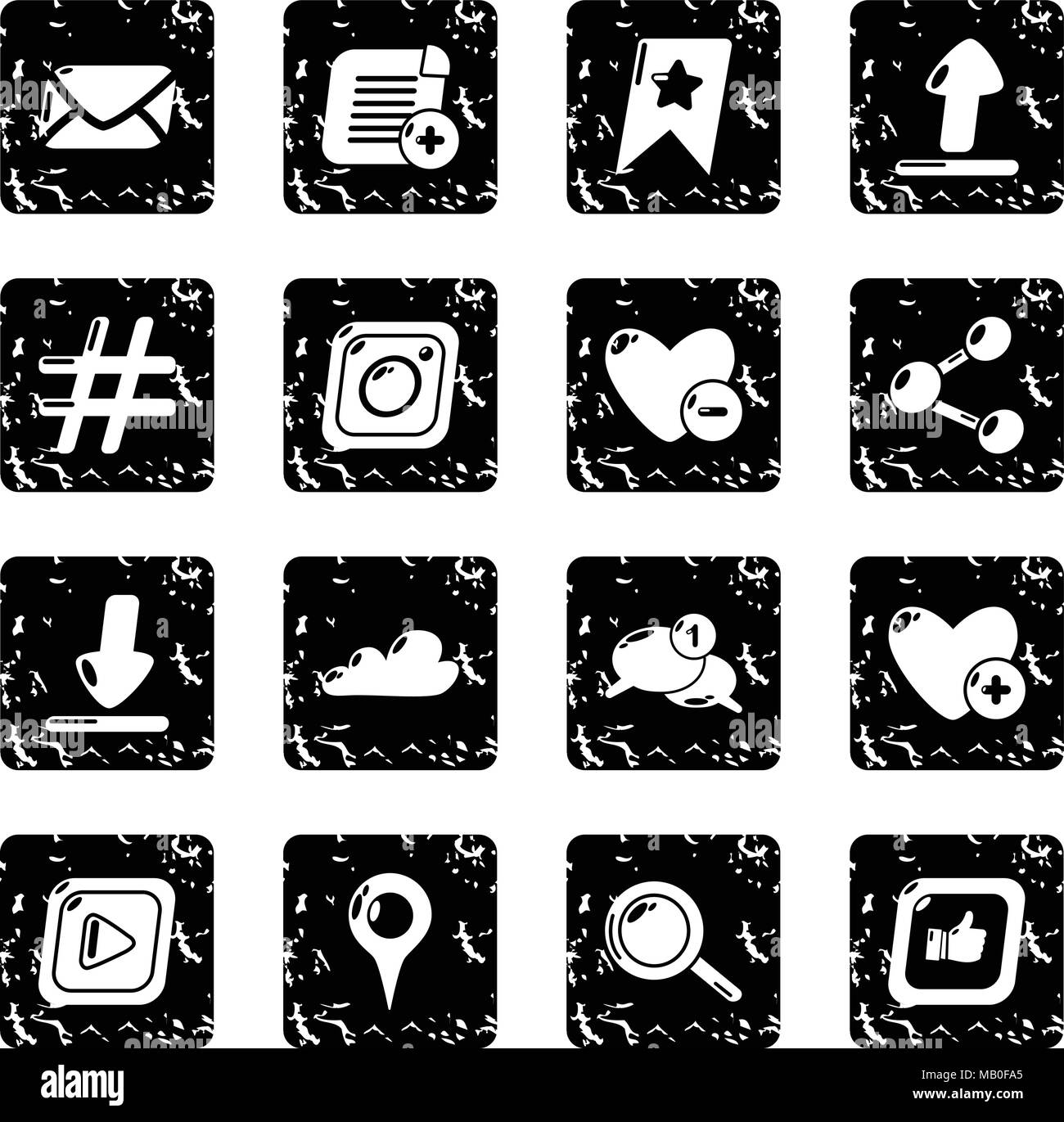 Social network icons set grunge vector Stock Vector Image & Art - Alamy