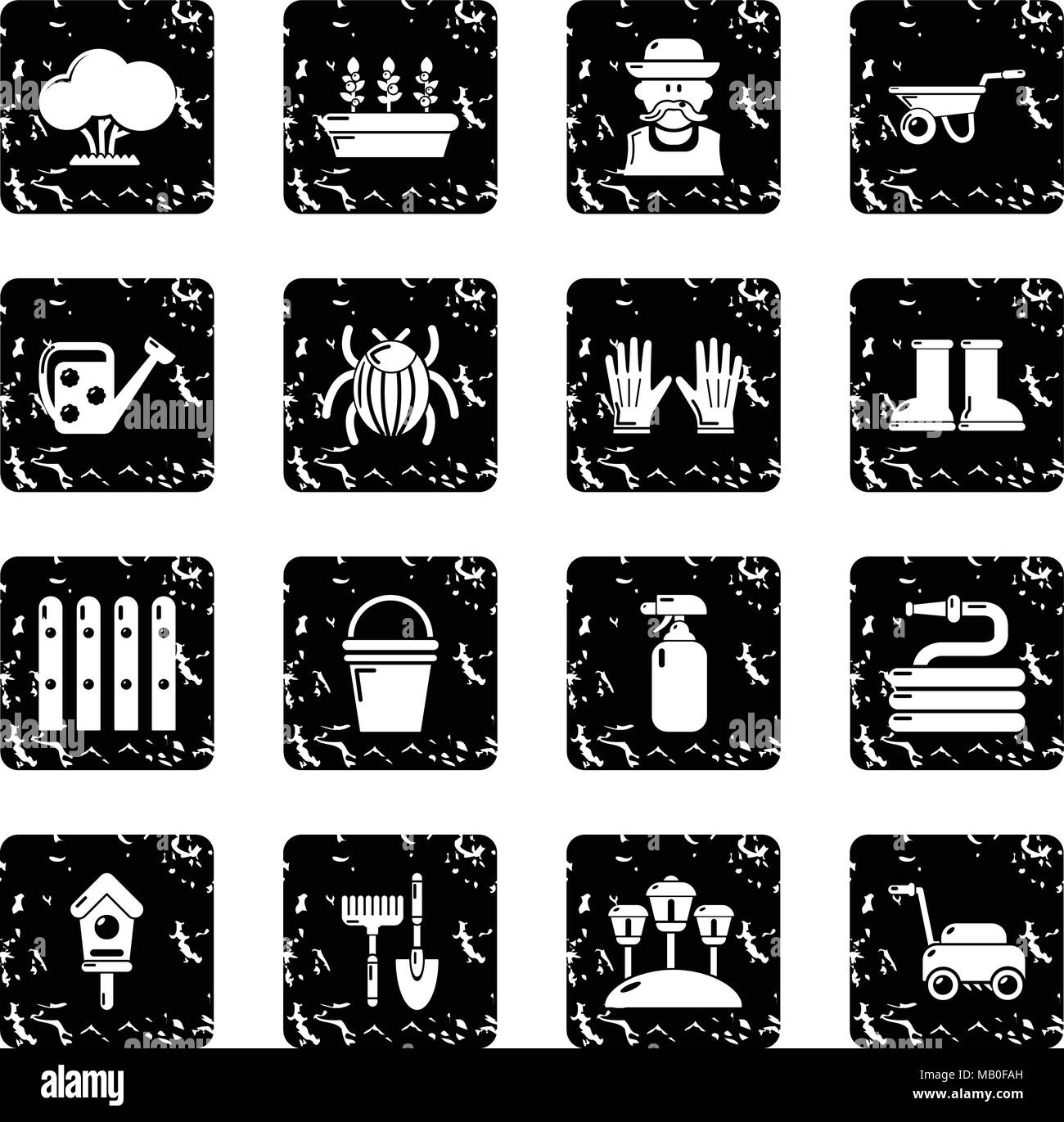 Gardener icons set grunge vector Stock Vector Image & Art - Alamy