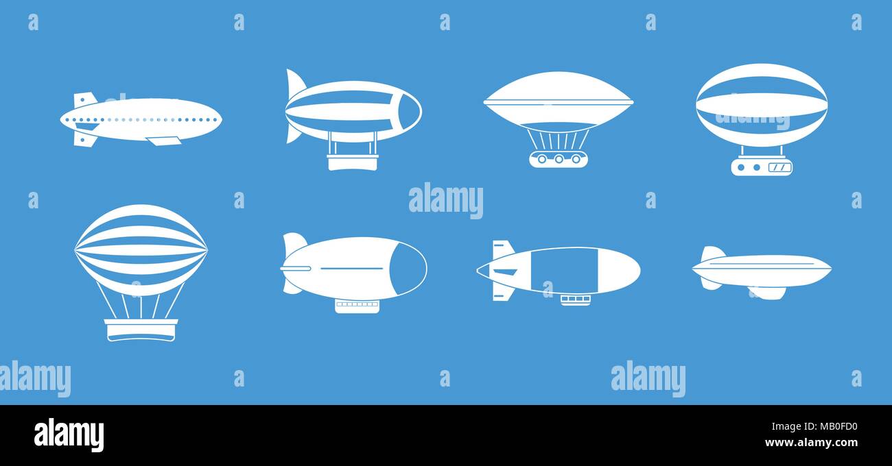 Air ship icon blue set vector Stock Vector Image & Art - Alamy