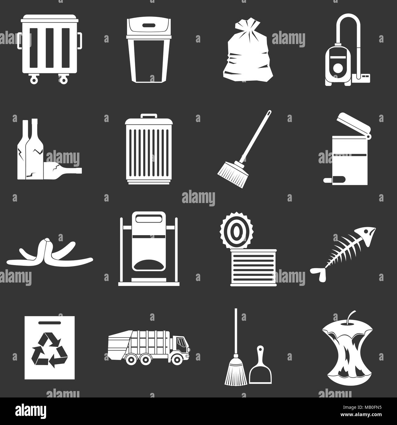 Garbage thing icons set grey vector Stock Vector Image & Art - Alamy