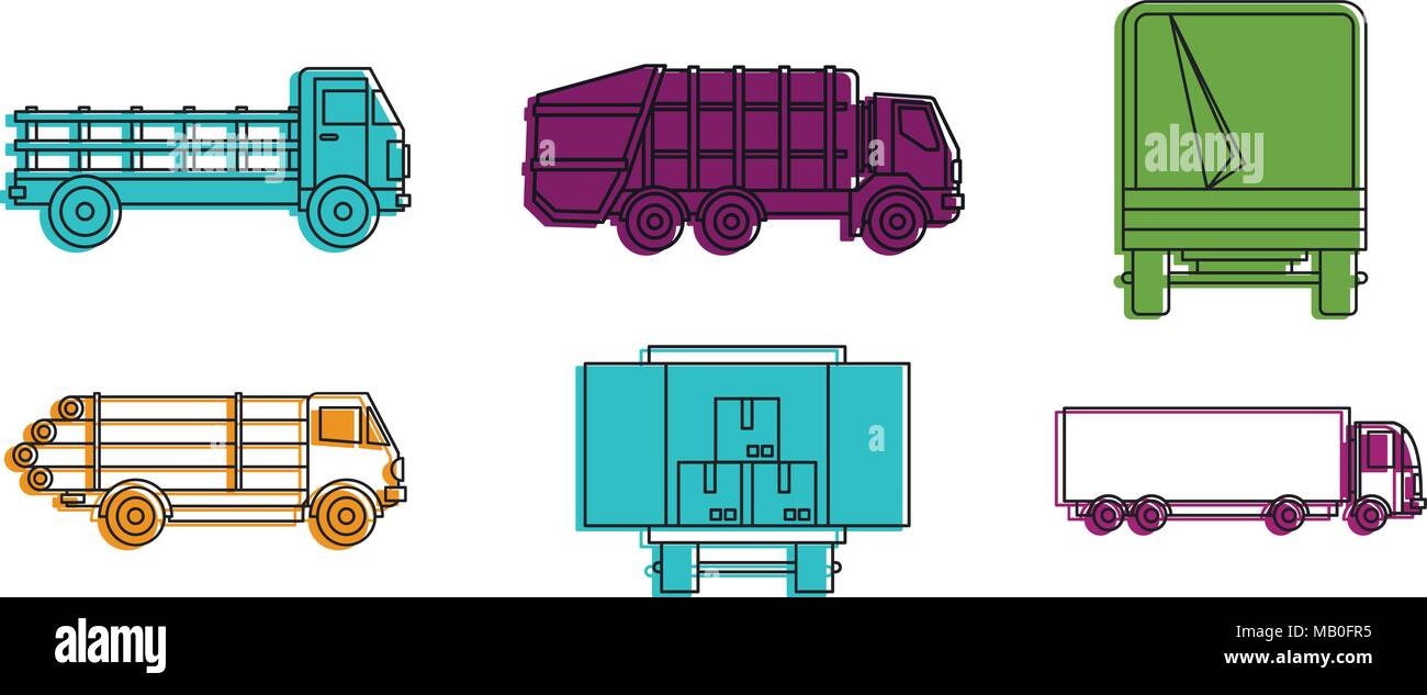 Truck icon set, color outline style Stock Vector Image & Art - Alamy