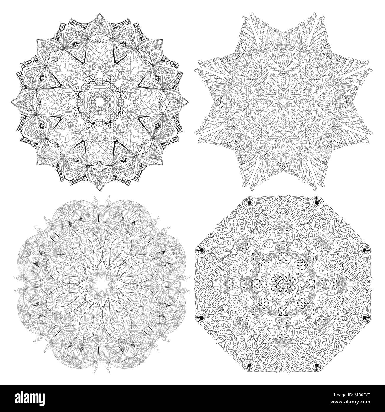 Vector Adult Coloring Book Textures. Hand-painted art design. Adult ...