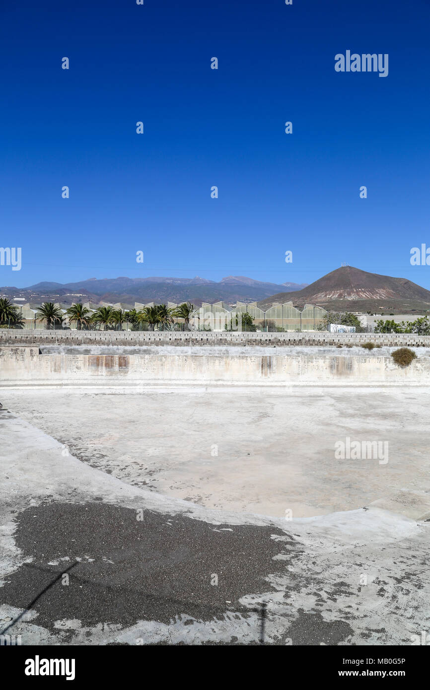 Dry reservoir near Atogo and Casablanca, Tenerife, Canary Islands, Spain Stock Photo