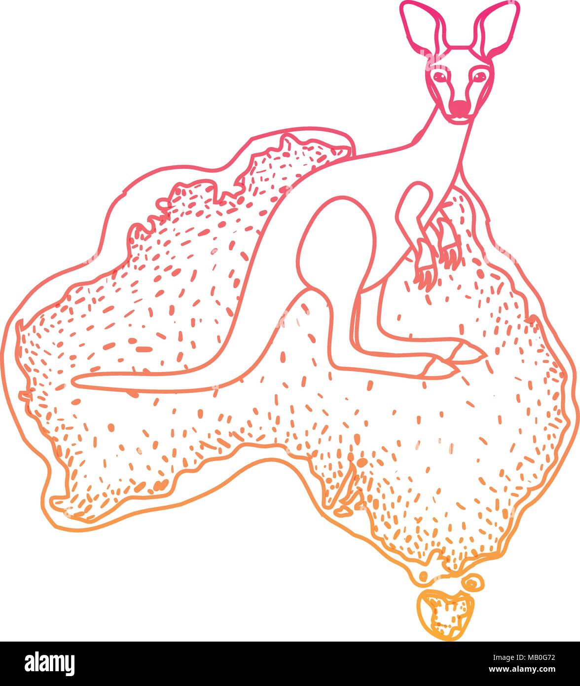 wild kangaroo over australian map Stock Vector Image & Art - Alamy