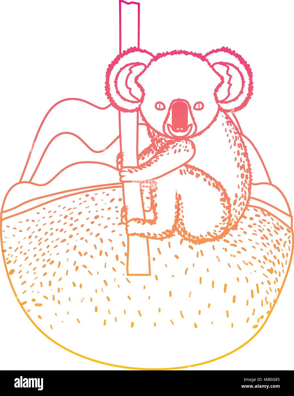 wild koala australian creature hanging in tree Stock Vector Image & Art ...