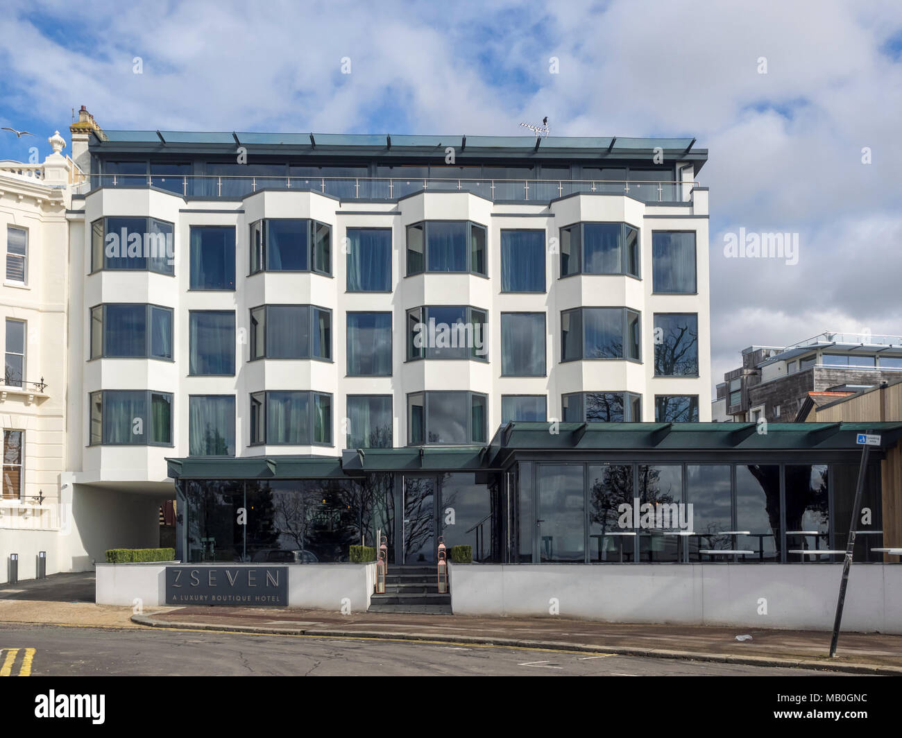 SOUTHEND-ON-SEA, ESSEX, UK - MARCH 29, 2018: Exterior view of the Seven Boutique Hotel in Clifton Terrace Stock Photo