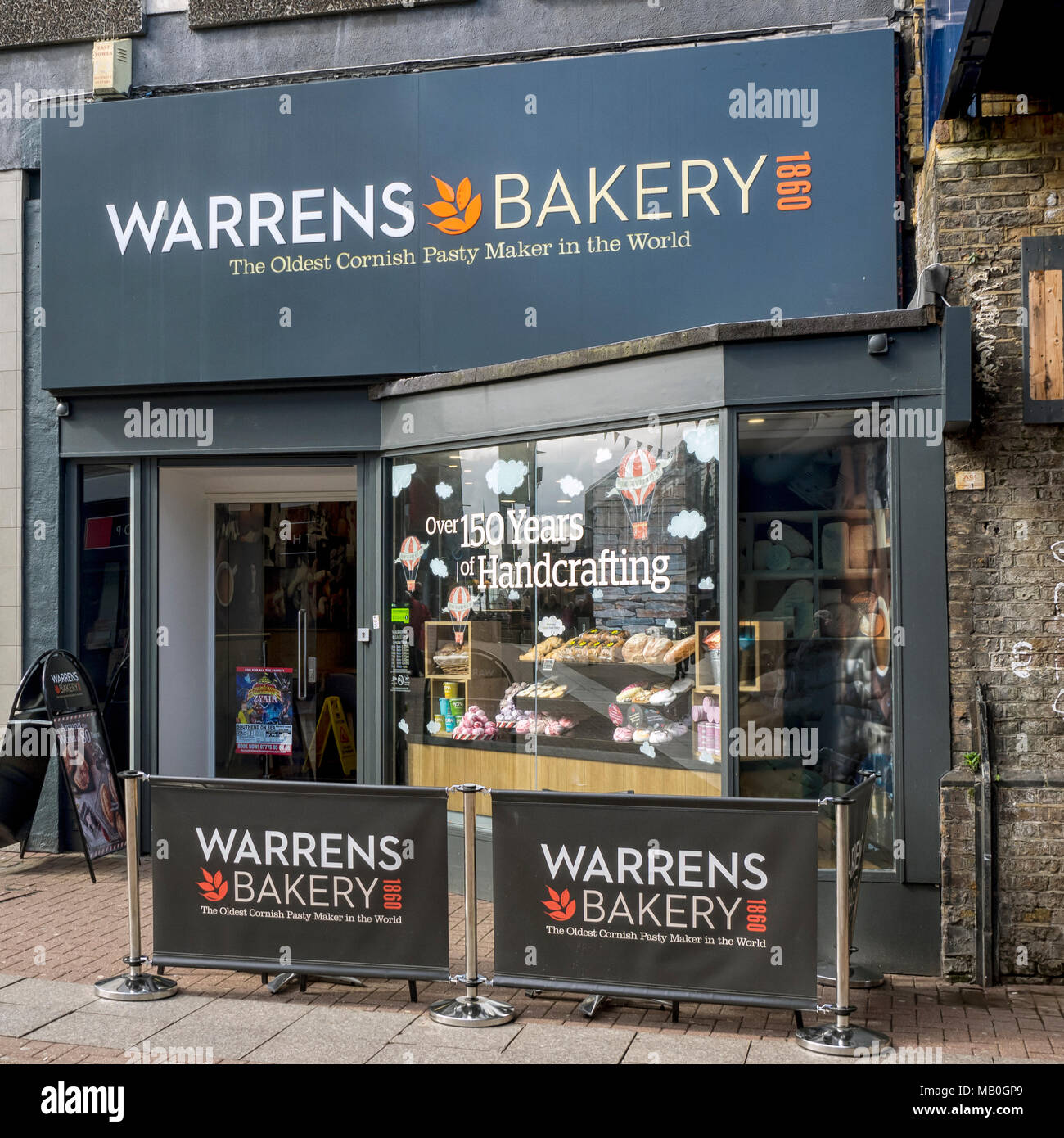 Warrens Bakery on SouthendonSea Store in the High Street Stock Photo