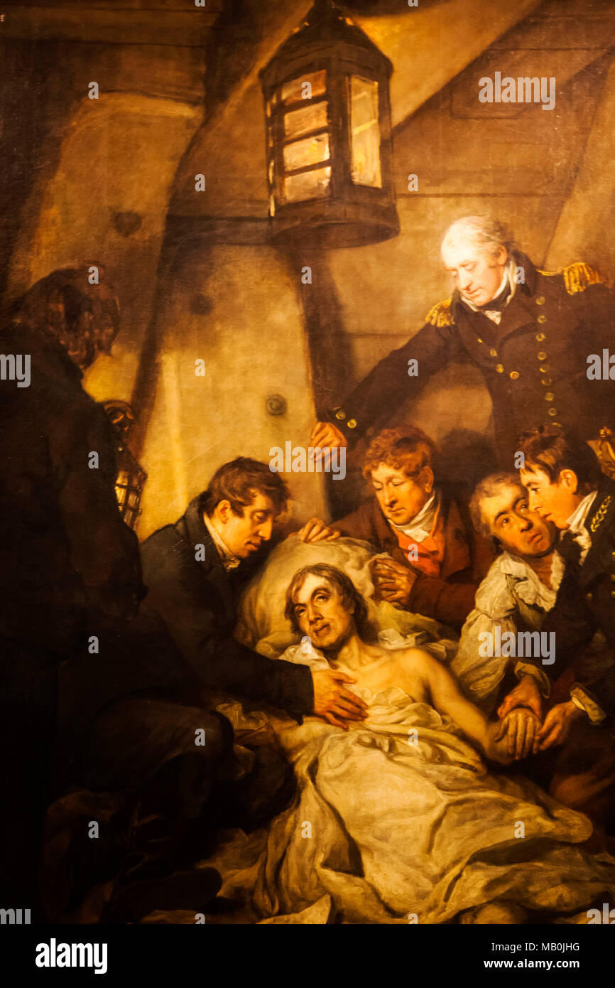 England, Painting depicting The Death of Nelson on 21st October 1805 by