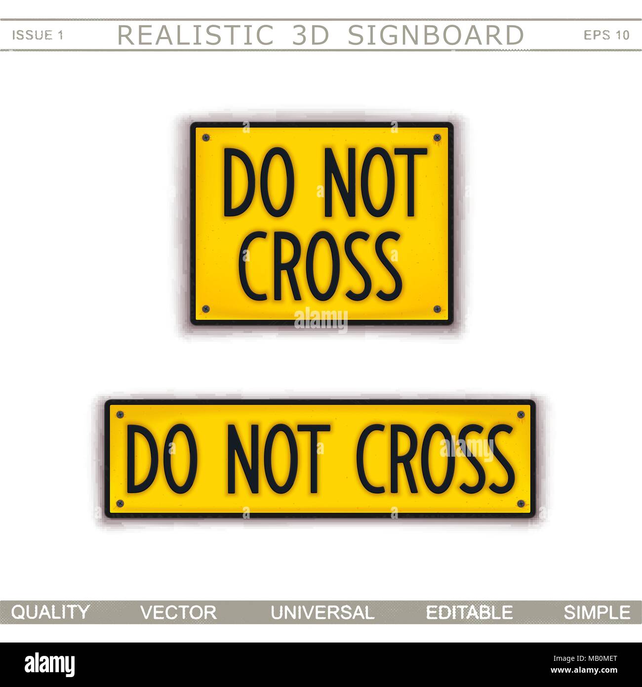 Signboard design. Do Not Cross. Crime Scene. Car license plate stylized. Vector elements Stock Vector
