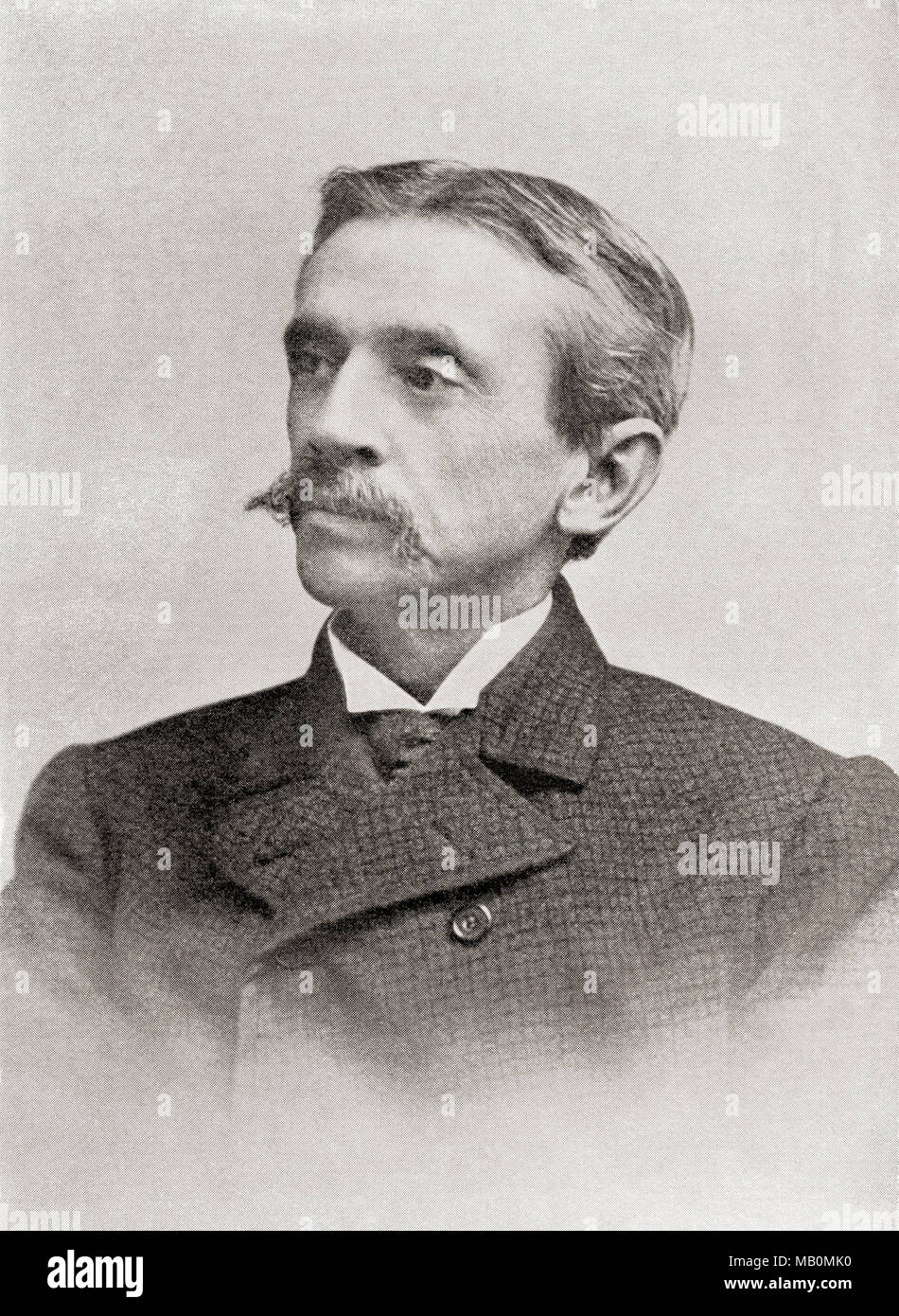 Frank Richard Stockton, 1834 – 1902.  American writer and humorist.  From The International Library of Famous Literature, published c. 1900 Stock Photo