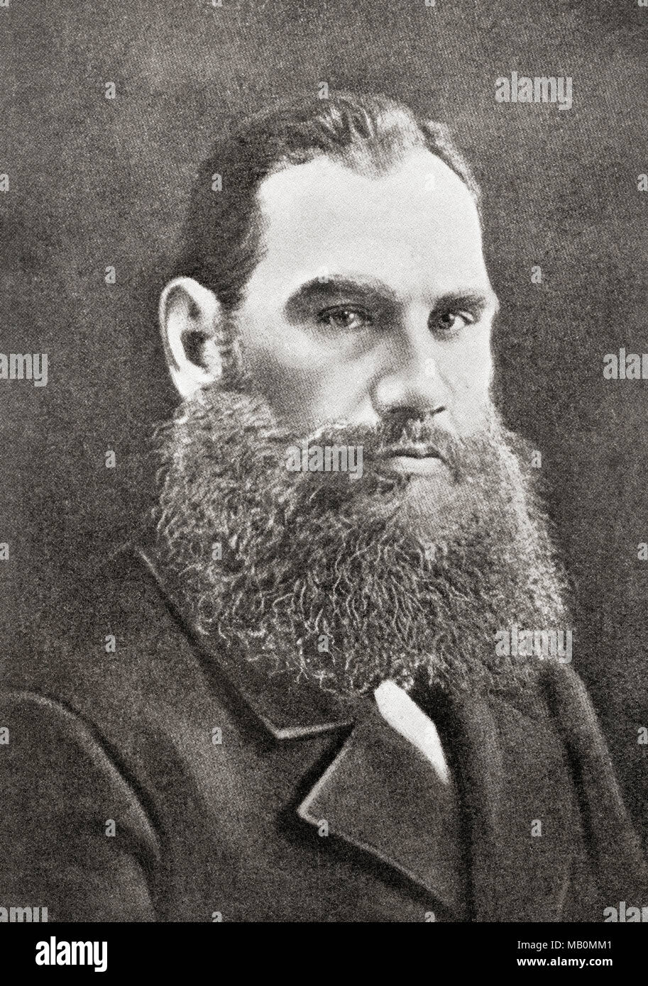 Count Lev Nikolayevich Tolstoy, 1828 – 1910, aka Leo Tolstoy.  Russian writer.  From The International Library of Famous Literature, published c. 1900 Stock Photo