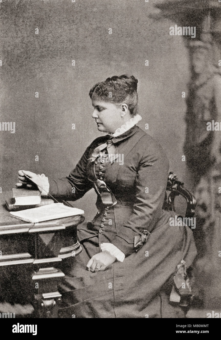 Celia Laighton Thaxter, 1835 – 1894.  American writer of poetry and stories.  From The International Library of Famous Literature, published c. 1900 Stock Photo