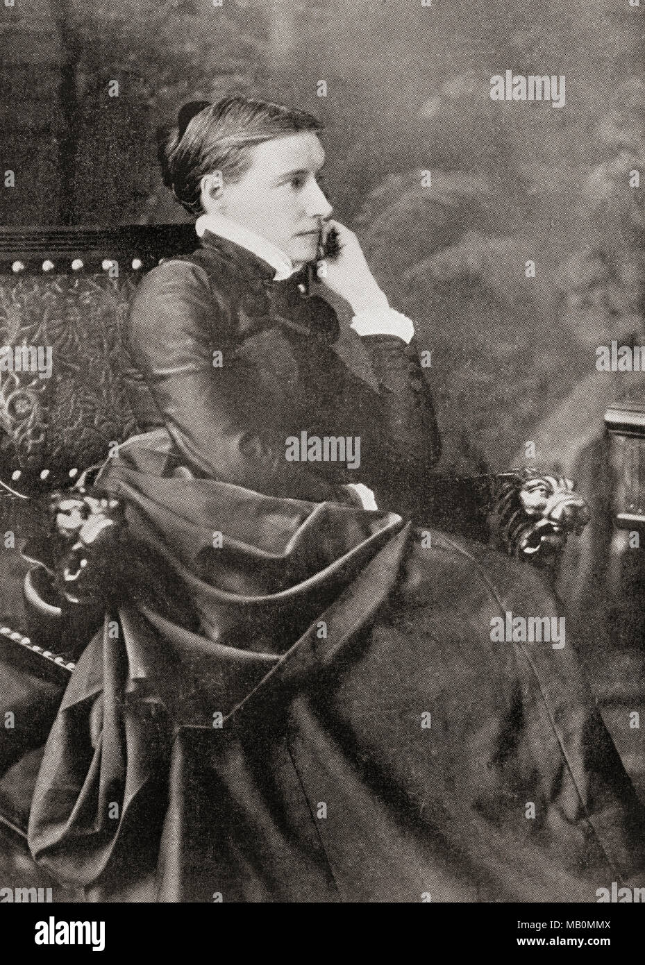 Elizabeth Stuart Phelps Ward, 1844 – 1911.  American author, essayist and activist.  From The International Library of Famous Literature, published c. 1900 Stock Photo