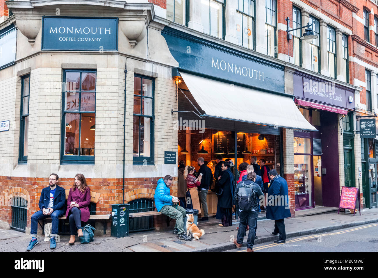 England, London, Southwark, Borough Market, Monmouth Coffee Shop Stock