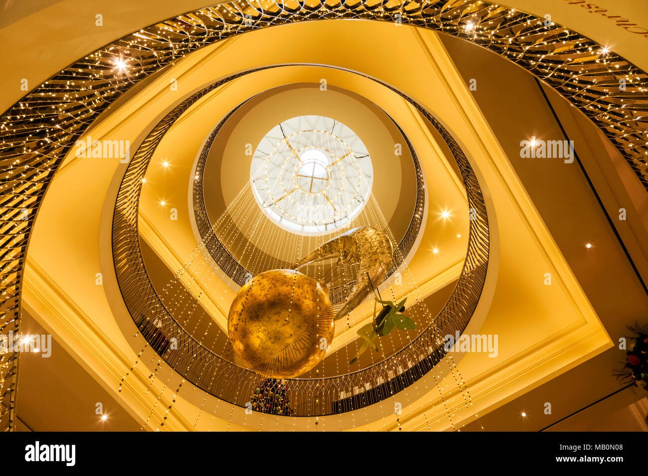 England, London, Piccadilly, Fortnum & Mason Store, Interior Spiral Staircase Stock Photo