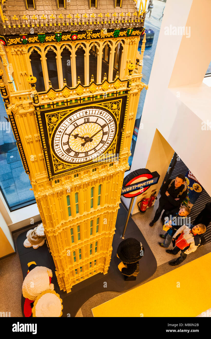 England, London, Leicester Square, Lego Store, Big Ben Statue made of Lego  Stock Photo - Alamy