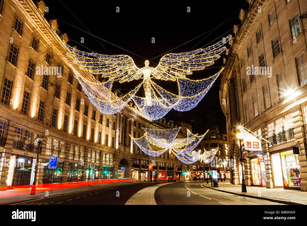 England, London, Regent Street, Christmas Lights Stock Photo Alamy
