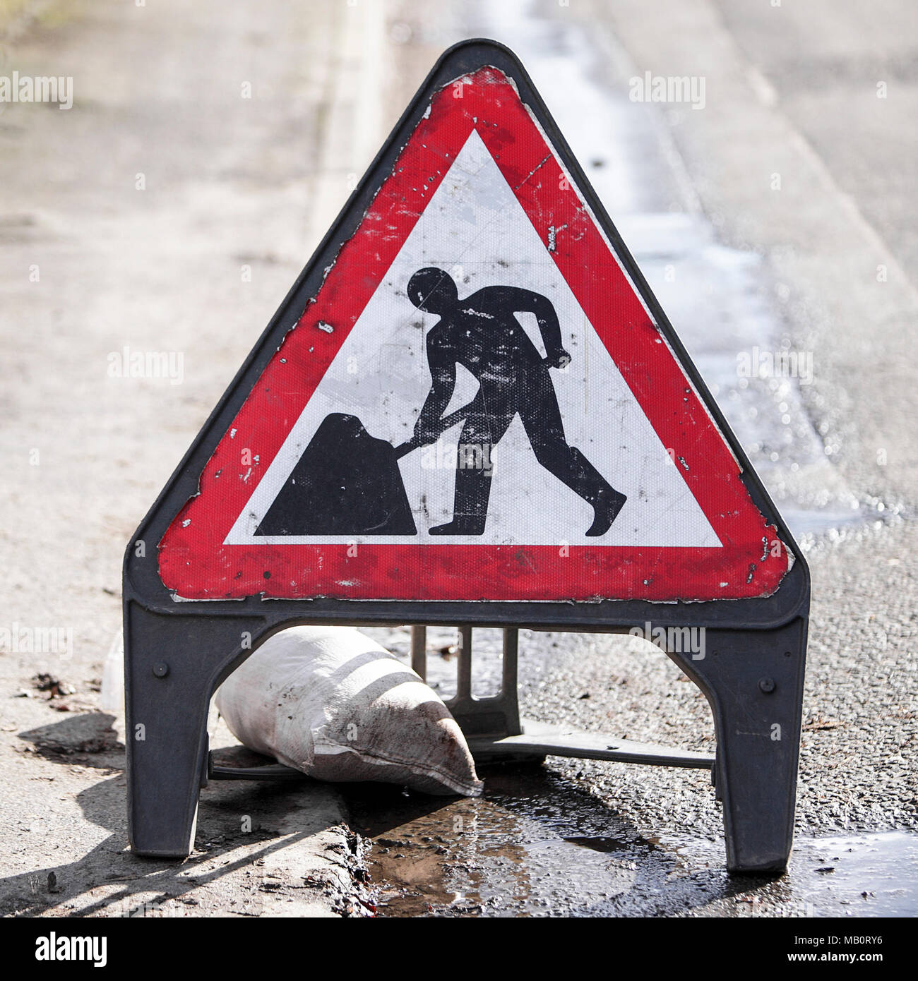 Roadworks Signage Related To Health And Safety Regulations Viewed Here 