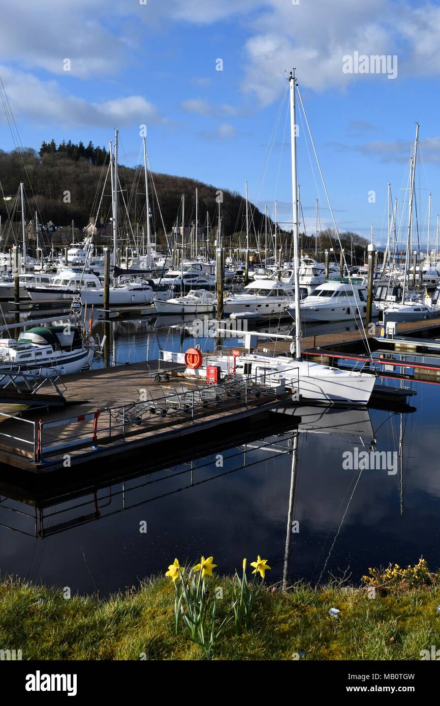 View over Kip Marina in Inverkip Stock Photo Alamy
