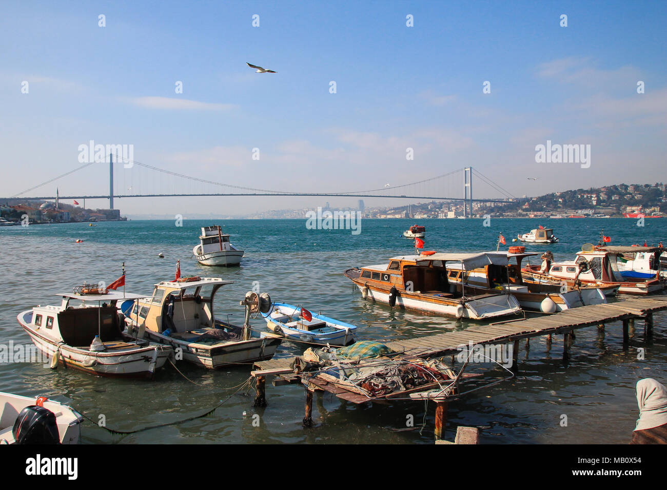Boats in the Bosphorus Stock Photo