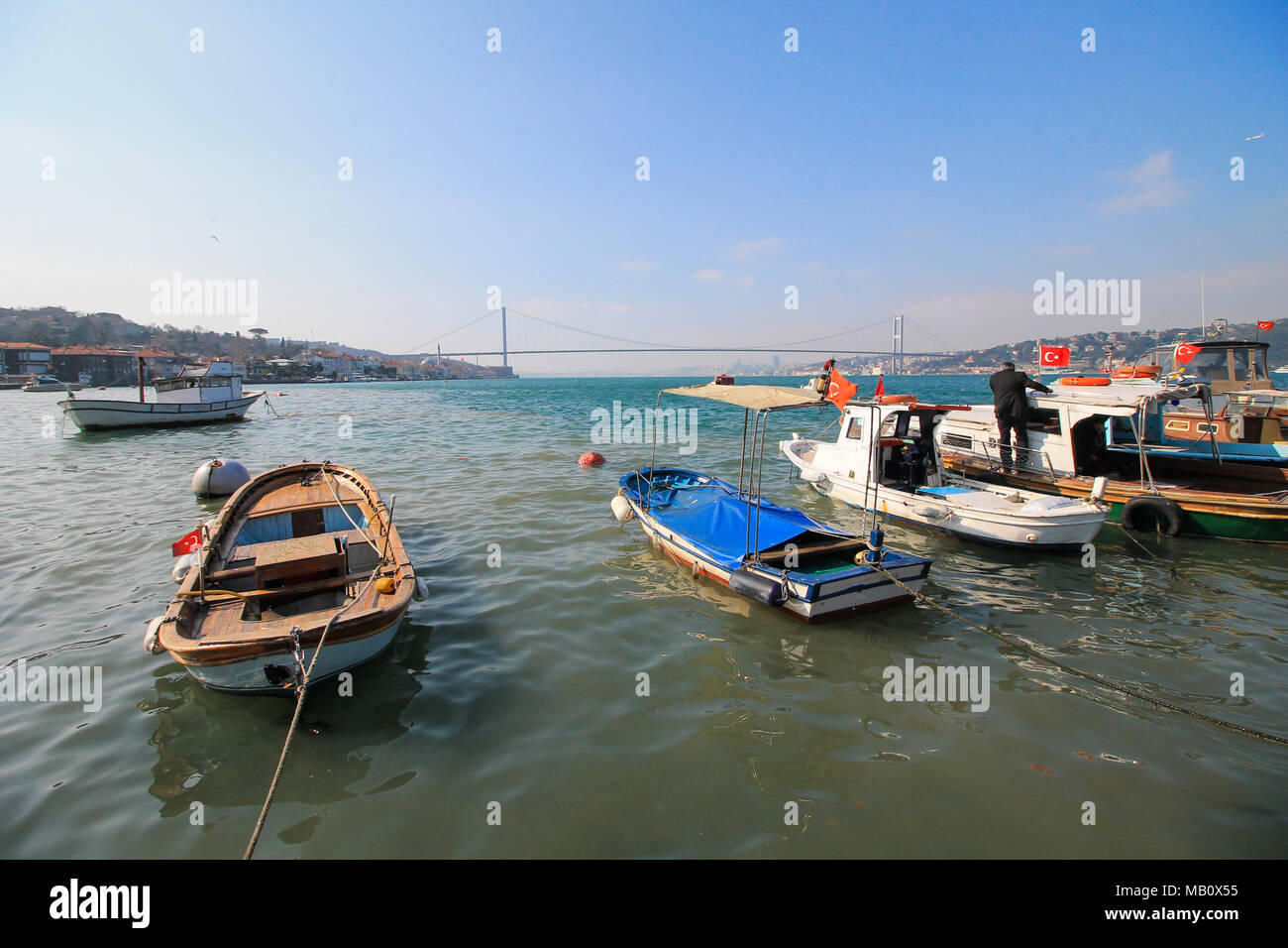 Boats in the Bosphorus Stock Photo