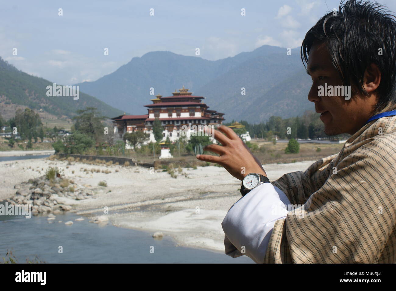 Punakha Dzong in Bhutan Stock Photo