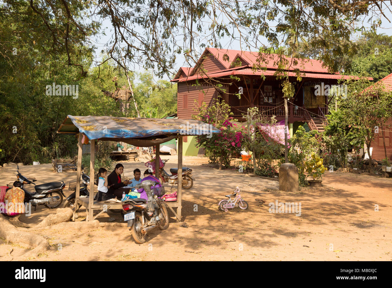House and land of a Cambodian family in rural Cambodia, Kampong Thom