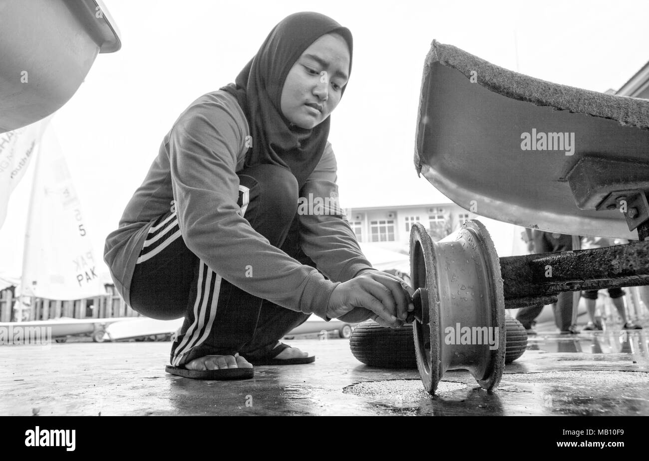 ISAF Emerging Nations Program, Langkawi, Malaysia. Natasha Nabila Bt Sawal from Malaysia. Stock Photo