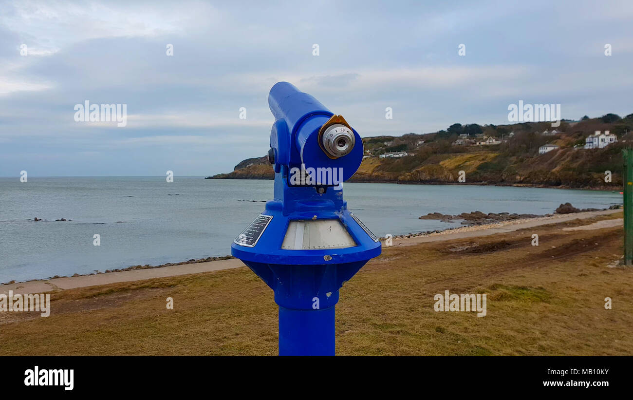 Spy glass telescope on the beach of Howth DUBLIN / IRELAND MARCH 21