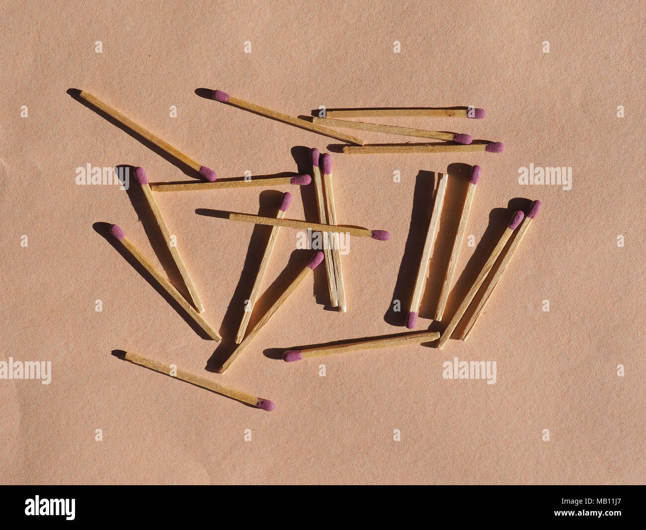 many matches sticks for lighting a fire Stock Photo