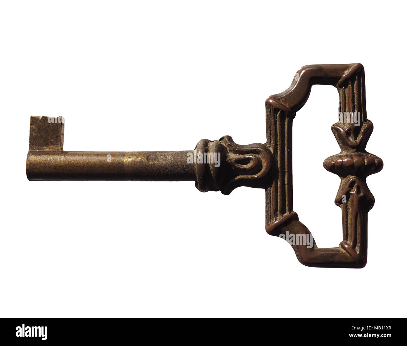vintage key isolated over a white background Stock Photo - Alamy