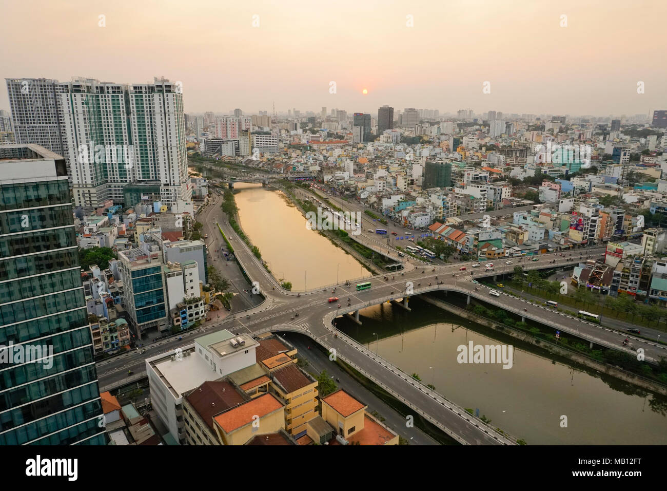 Ben Nghe River, Ho Chi Minh City, (Saigon) Vietnam Stock Photo