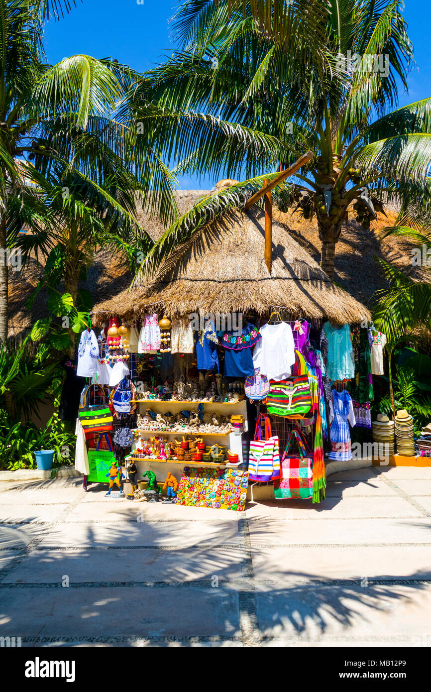 The Cruise destination Costa Maya Mexico America is a popular stop on the Western Caribbean cruise ship tour and affords shopping and other sightseein Stock Photo