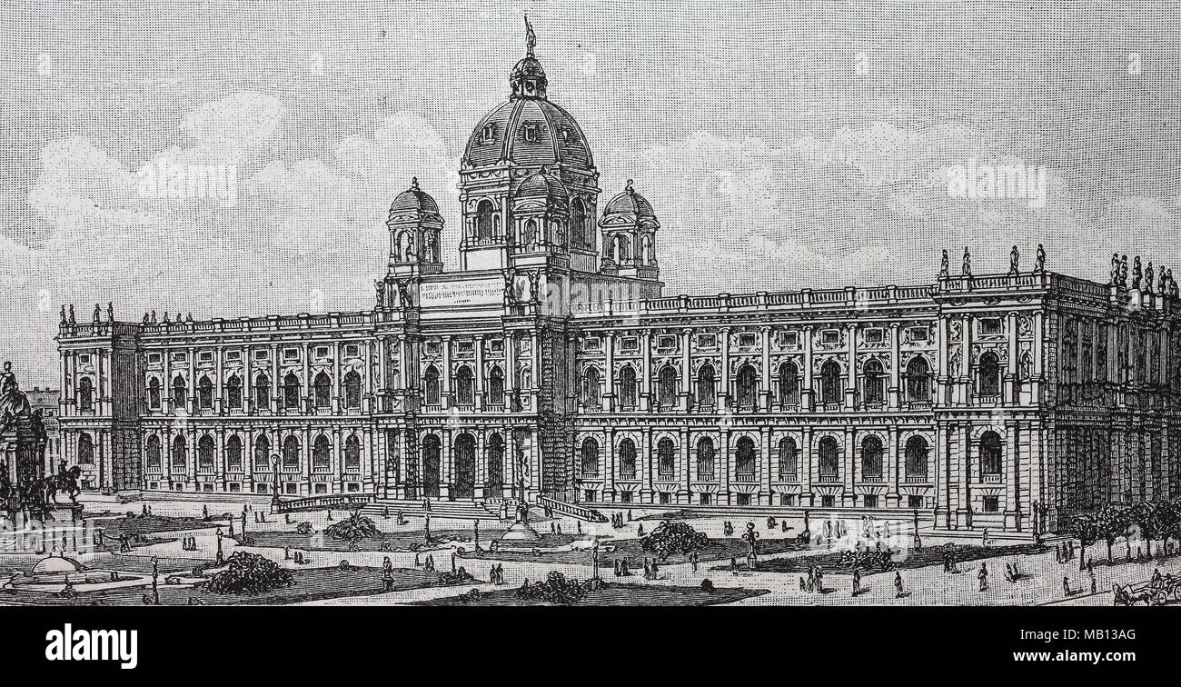 Naturhistorisches Museum Wien, Österreich, 1890, The Natural History Museum is a large natural history museum located in Vienna, Austria, digital improved reproduction of an original print from the year 1895 Stock Photo