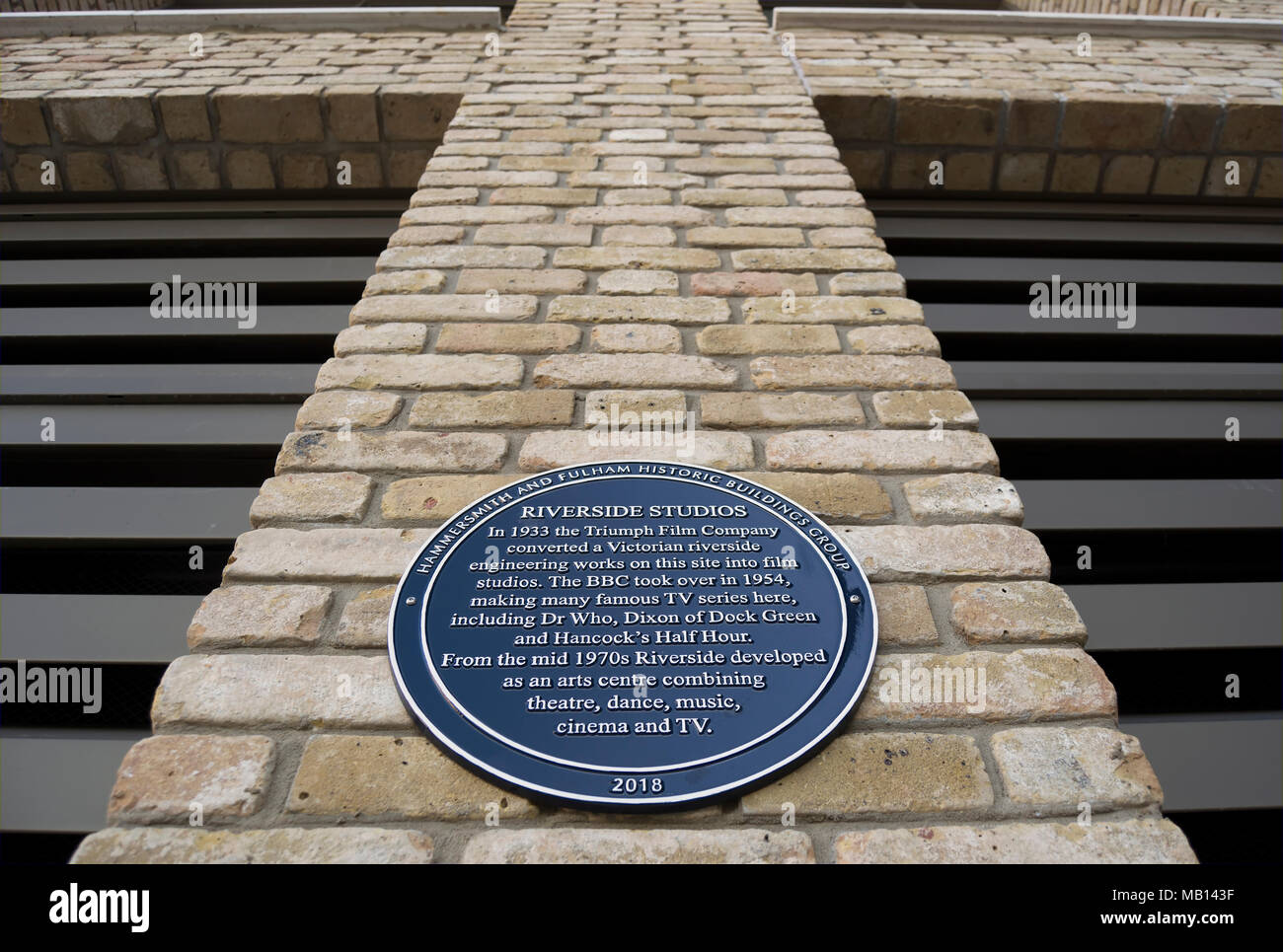 hammersmith and fulham historic buildings group plaque marking riverside studios Stock Photo