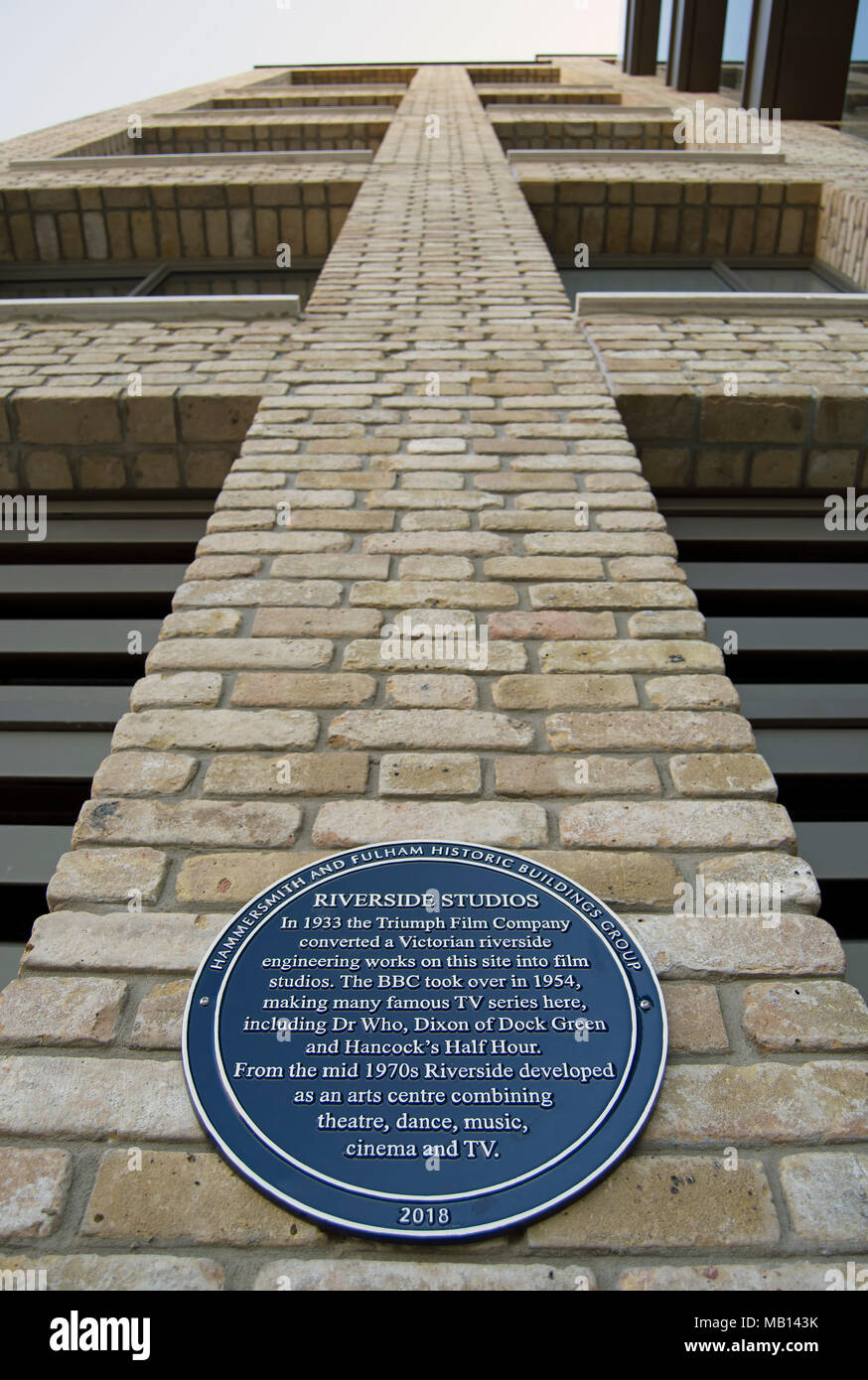 hammersmith and fulham historic buildings group plaque marking riverside studios Stock Photo