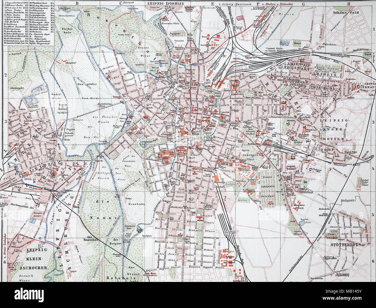 Stadtplan Von Leipzig Deutschland 15 City Map Of Leipzig Germany Digital Improved Reproduction Of An Original Print From The Year 15 Stock Photo Alamy