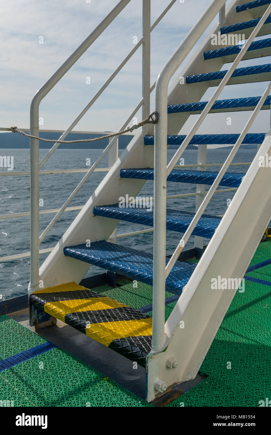 Stairs on the deck of a ferry boat, Croatia Stock Photo Alamy