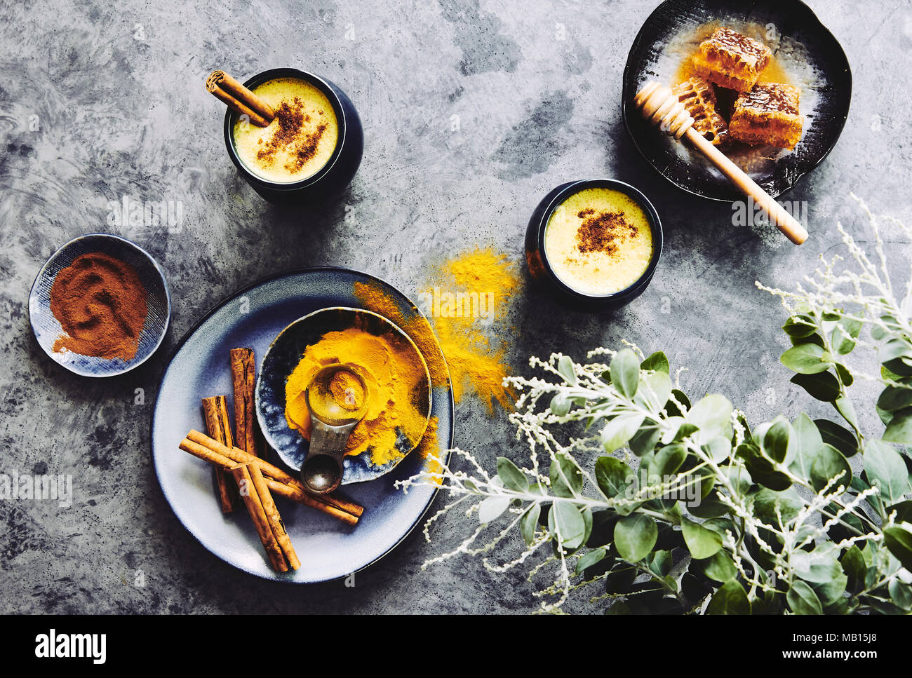 Golden turmeric latte Stock Photo Alamy