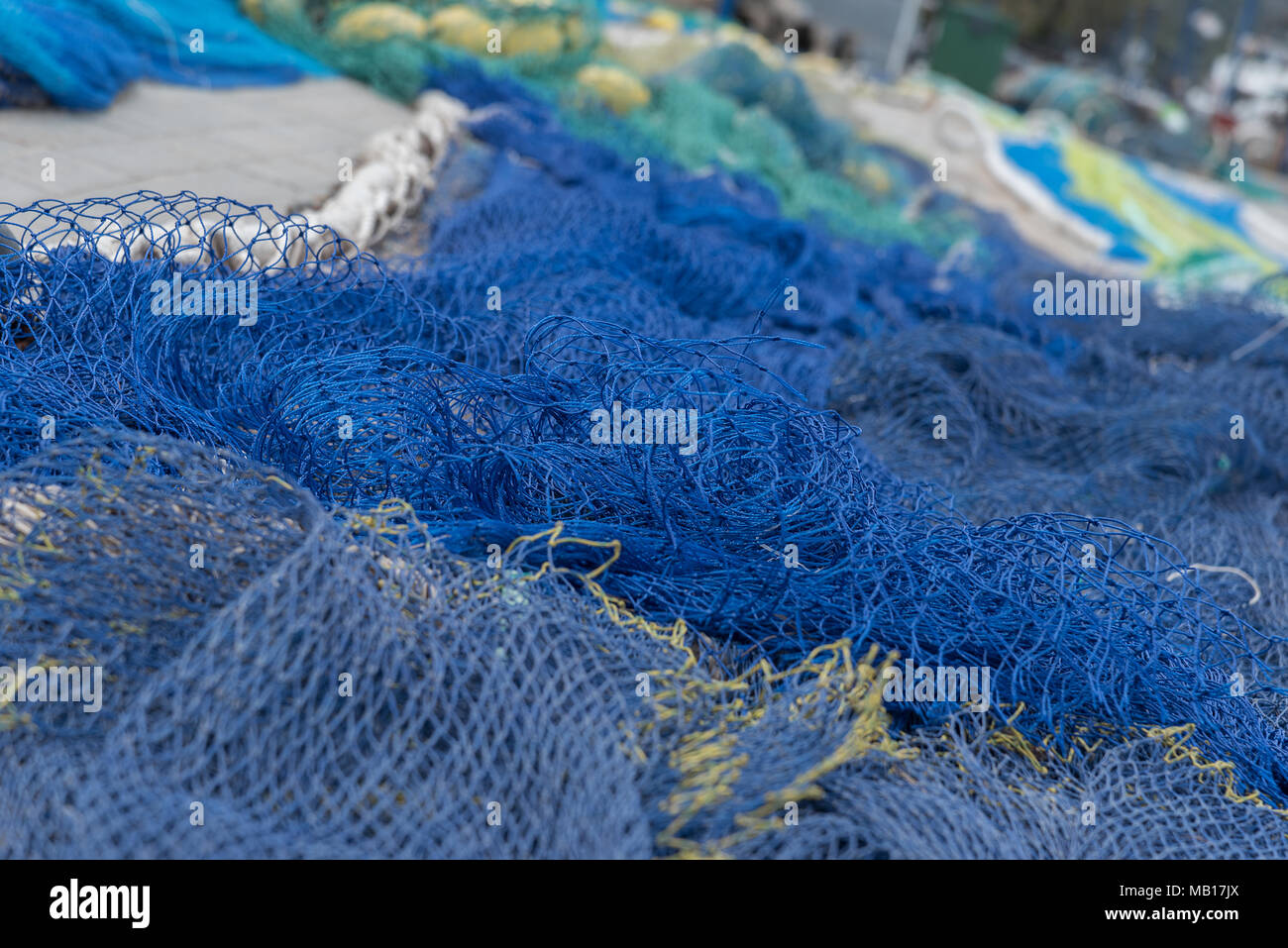 Detail von Fischernetzen Stock Photo