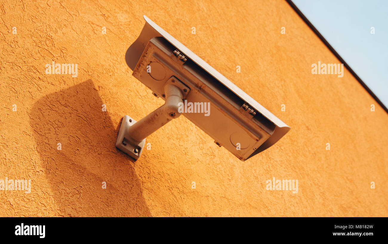 Outdoor surveillance camera for private property protection Stock Photo