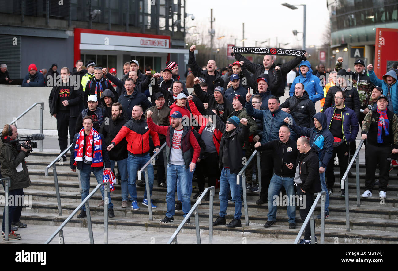 CSKA Moscow fans before the UEFA Europa League quarter final, first leg ...