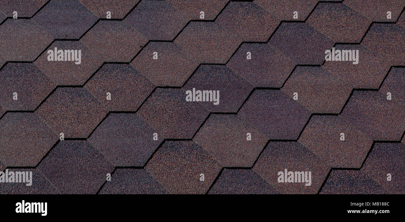 texture, background, pattern. roofing tiles. flexible, soft, bituminous, composite Stock Photo