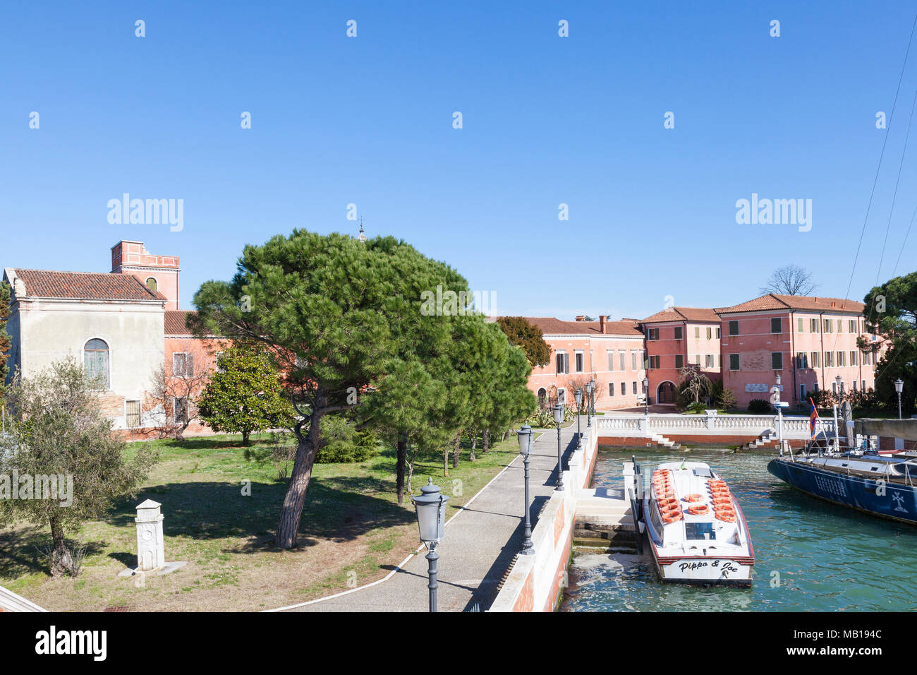 The Armenian Catholic Mekhitarist Monastery on San Lazzaro Island (San Lazzaro degli Armeni) , Venetian Lagoon, Venice, Veneto, Italy Stock Photo