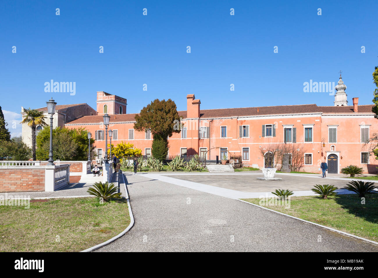 The Armenian Catholic Mekhitarist Monastery on San Lazzaro Island (San Lazzaro degli Armeni) , Venetian Lagoon, Venice, Veneto, Italy Stock Photo