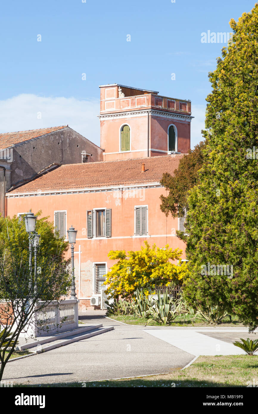 The Armenian Catholic Mekhitarist Monastery on San Lazzaro Island (San Lazzaro degli Armeni) , Venetian Lagoon, Venice, Veneto, Italy Stock Photo